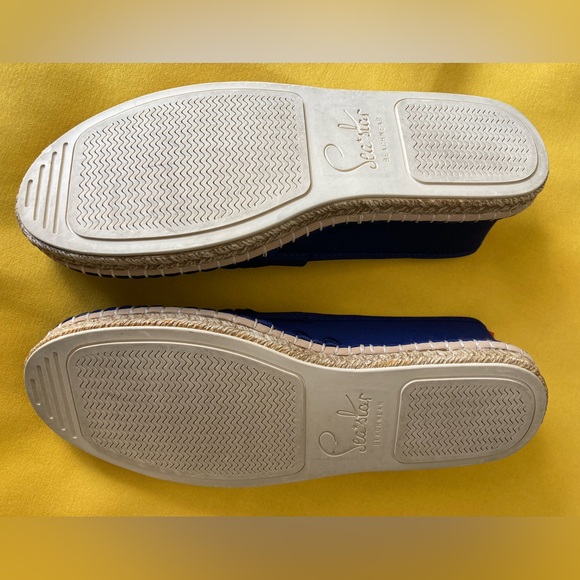 EUC!  Sea Star Beachware Water Shoes Espadrilles  Dark Navy - Picture 7 of 11